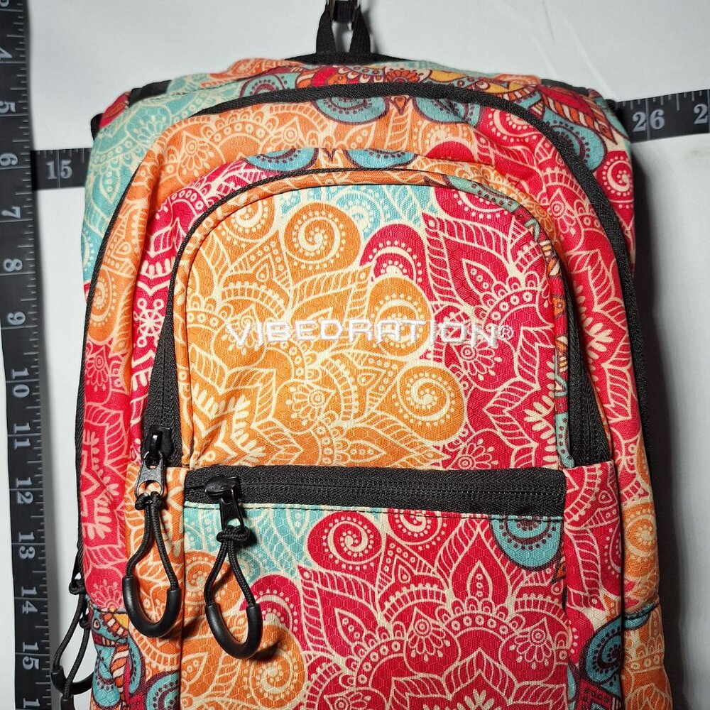 Vibedration Hydration Backpack w/o bladder - turquoise/orange pattern - Picture 8 of 15